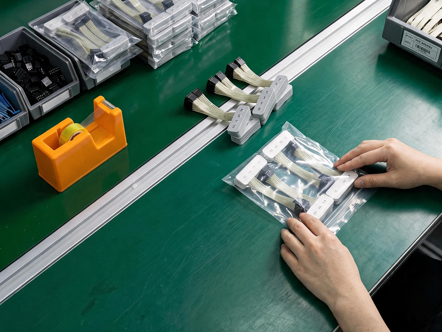 Factory packing area for finished membrane switch products